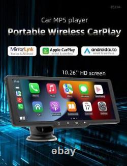 10.26in Portable Wireless Carplay Android Auto Car Stereo Radio Bluetooth Player