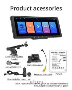 10.26in Portable Wireless Carplay Android Auto Car Stereo Radio Bluetooth Player