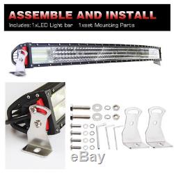 12D 4 Row LED Light bar Curved 52Inch 3000W Spot Flood Combo off road 50 42'
