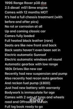 1996 Range Rover p38 dse 2.5 diesel