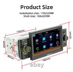 1Din 5in Car MP5 Player Stereo Radio Bluetooth FM TF USB Android Auto Head Unit