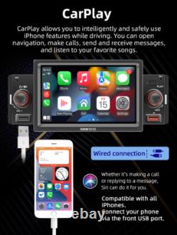 1Din 5in Car MP5 Player Stereo Radio Bluetooth FM TF USB Android Auto Head Unit