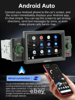 1Din 5in Car MP5 Player Stereo Radio Bluetooth FM TF USB Android Auto Head Unit