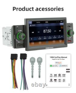 1Din 5in Car MP5 Player Stereo Radio Bluetooth FM TF USB Android Auto Head Unit