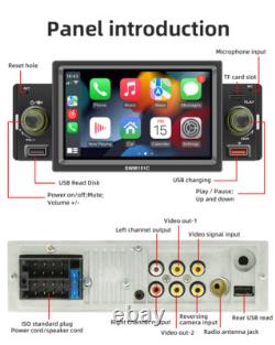 1Din 5in Car MP5 Player Stereo Radio Bluetooth FM TF USB Android Auto Head Unit
