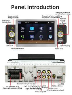 1Din Car Radio Wireless Carplay Android Auto 5 Inch Touch Screen BT FM Head Unit