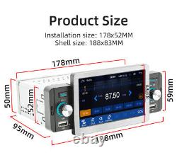 1Din Car Radio Wireless Carplay Android Auto 5 Inch Touch Screen BT FM Head Unit