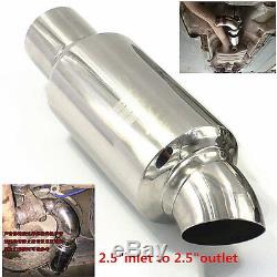 2.5inlet to 2.5outlet Car Muffler Exhaust Pipe Tip Universal Stainless Steel