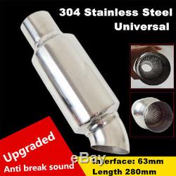 2.5inlet to 2.5outlet Car Muffler Exhaust Pipe Tip Universal Stainless Steel