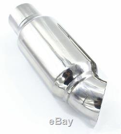 2.5inlet to 2.5outlet Car Muffler Exhaust Pipe Tip Universal Stainless Steel