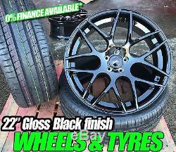22'' New Gloss Black Alloy Wheels Alloys Rims + Tyres Range Rover Vogue Sport