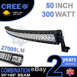 24v 50 300w Curved Cree LED Light Bar Combo IP68 Driving Light HGV Truck