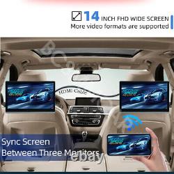 2Pcs Car Rear Seat Headrest Monitor Touch Screen Video Player BT FM WiFi HDMI