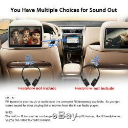 2Pcs Touch Screen LCD Headrest DVD Player IR Remote Controller Game Disc USB