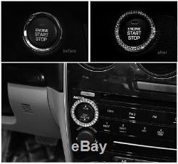 2pcs Auto Car Suv Decorative Accessories Car Button Start Switch Diamond Ring