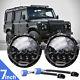 2pcs E-mark 150w Land Rover Defender Led Headlights Rhd 7 90 110 Hi/lo Beam Drl