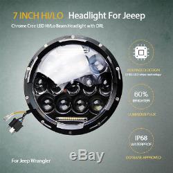 2pcs E-mark 150W Land Rover Defender LED Headlights RHD 7 90 110 Hi/Lo Beam DRL