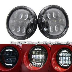 2x 7''Round Cree Dual color LED Headlight High Low Beam For JEEP Wrangler