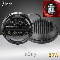 2x 7''Round Cree Dual color LED Headlight High Low Beam For JEEP Wrangler