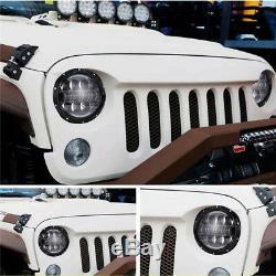 2x 7''Round Cree Dual color LED Headlight High Low Beam For JEEP Wrangler