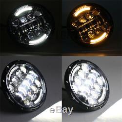 2x 7''Round Cree Dual color LED Headlight High Low Beam For JEEP Wrangler