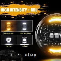 2x UK 7Inch E9 Approved LED Headlight for LAND ROVER DEFENDER TD4 TD5 90 110