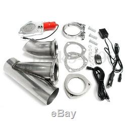 3 76mm Electric Exhaust Valve Catback Downpipe System E-Cut Kit Remote Control