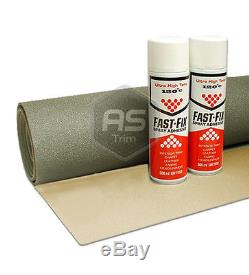 3m x 1.6m ExtraWide Headlining Textured Oatmeal FoamBacked + 2 HiTemp Spray Glue