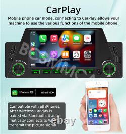 4.7in 1 Din Stereo Car Radio BT FM Dual USB For Apple CarPlay Mirror Link Camera