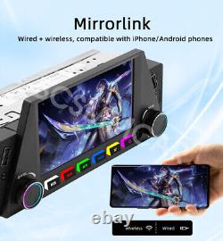 4.7in 1 Din Stereo Car Radio BT FM Dual USB For Apple CarPlay Mirror Link Camera