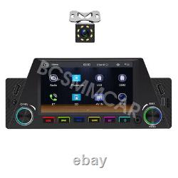 4.7in 1 Din Stereo Car Radio BT FM Dual USB For Apple CarPlay Mirror Link Camera