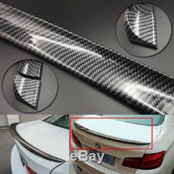 4.9ft 3D Carbon Fiber Car Rear Wing Lip Spoiler Tail Trunk Roof Trim Luxury Kit