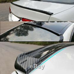 4.9ft Universal Carbon Fiber PU Car Rear Roof Trunk Spoiler Wing Lip Sticker Kit