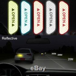 4 Pcs Open Sign Warning Mark Car Door Stickers Safety Reflective Tape Universal