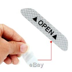 4 Pcs Open Sign Warning Mark Car Door Stickers Safety Reflective Tape Universal