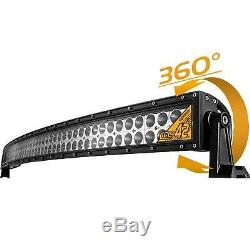 42 Inch CREE Curved LED Light Bar 240W Spot&Flood Beam Truck ATV 4x4 Offroad ATV