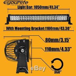 42 Inch CREE Curved LED Light Bar 240W Spot&Flood Beam Truck ATV 4x4 Offroad ATV