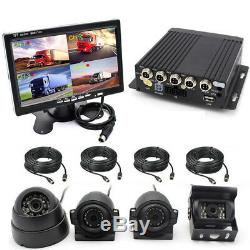 4CH Car DVR MDVR Video Recorder 7 Car LCD Monitor + 4 x Night vision Camera