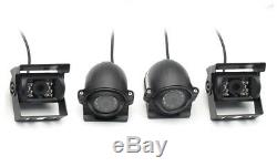 4CH Car Vehicle DVR Video Recorder Box +7 Monitor+4x Night Vision Camera Video