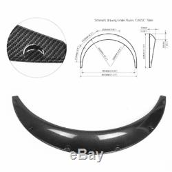 4Pcs Carbon Fiber Style Car Body Fender Flares Kit Flexible Durable Polyurethane