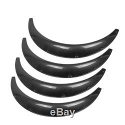 4Pcs Carbon Fiber Style Car Body Fender Flares Kit Flexible Durable Polyurethane