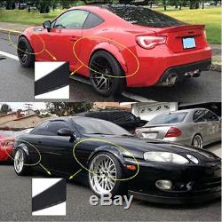 4Pcs Carbon Fiber Style Car Body Fender Flares Kit Flexible Durable Polyurethane