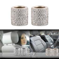 4X Crystal Car Seat Headrest Collar Decor Diamond Bling Car Interior Accessories