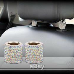 4X Crystal Car Seat Headrest Collar Decor Diamond Bling Car Interior Accessories