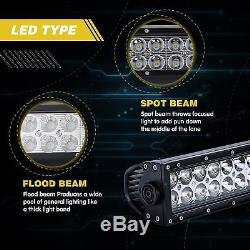 52 Curved LED Light Bar High Intensity Spot Lamp Kit For LANDROVER DEFENDER