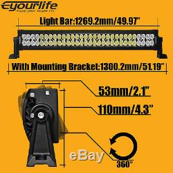 52 LED Work Light Bar Flood Spot Light Lamp Off-road Truck 4WD ATV IP68 300W