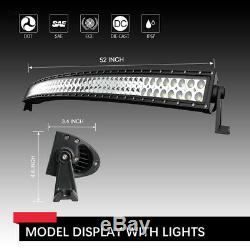 52INCH 300W Curved LED LIGHT BAR Combo Beam OFF-ROAD DRIVING LAMP VS 44 54