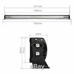 52inch Straight 3915W LED Light Bar Combo Offroad White&Amber + 4'' POD Wiring
