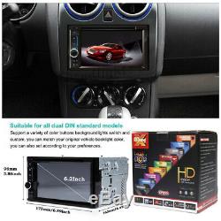 6.2 HD Touch Screen Double 2DIN Car Stereo DVD Player Mirroring For GPS Sat Nav