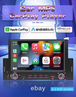 6.2 Inch Touch Screen Car Portable For Apple CarPlay Android Auto WithRear Camera
